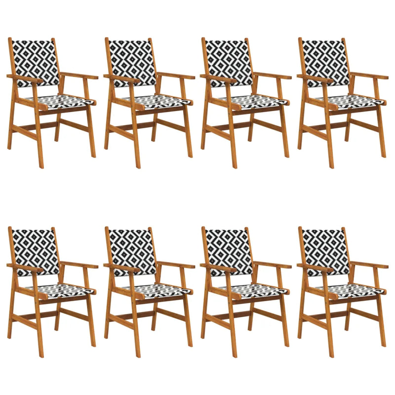Garden Chairs 8 pcs Solid Acacia Wood
