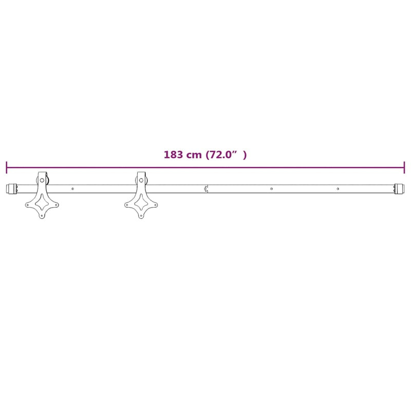 vidaXL Sliding Door Hardware Kit 183 cm Steel White