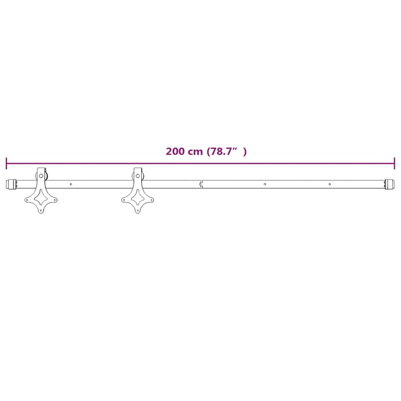 vidaXL Sliding Door Hardware Kit 200 cm Steel White