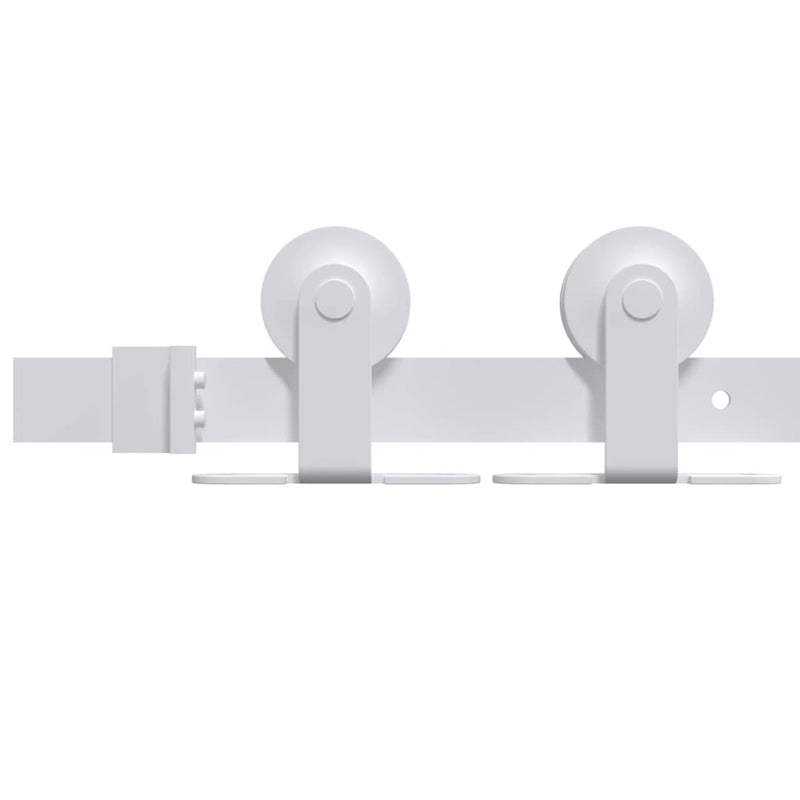 vidaXL Sliding Door Hardware Kit 183 cm Steel White