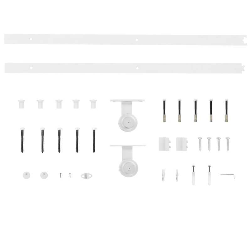vidaXL Sliding Door Hardware Kit 183 cm Steel White
