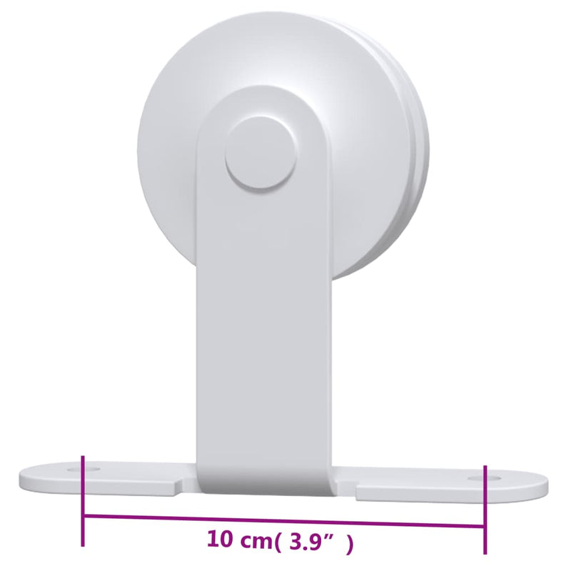 vidaXL Sliding Door Hardware Kit 183 cm Steel White