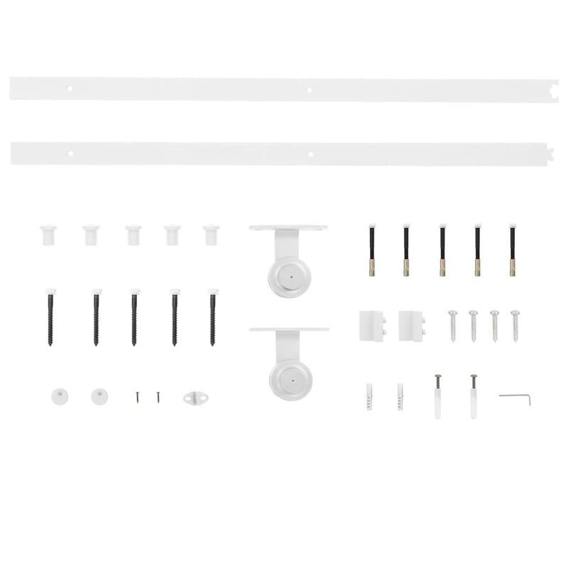 vidaXL Sliding Door Hardware Kit 200 cm Steel White