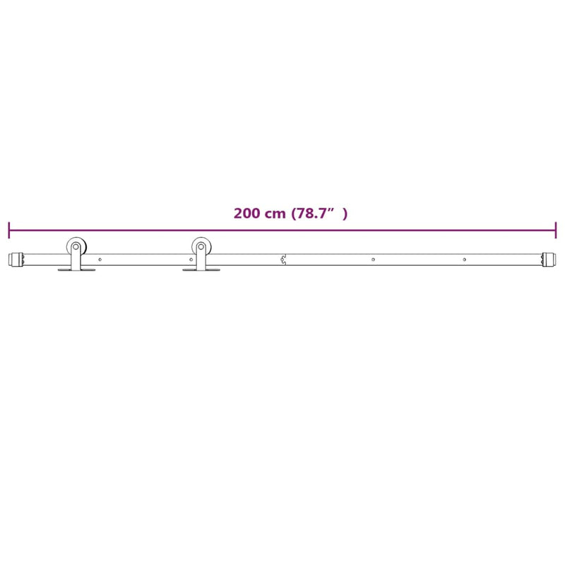 vidaXL Sliding Door Hardware Kit 200 cm Steel White