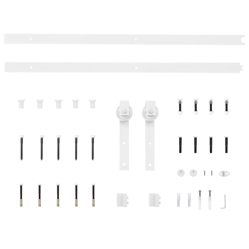 Sliding Door Hardware Kit 183 cm Steel White