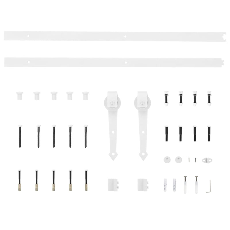 vidaXL Sliding Door Hardware Kit 183 cm Steel White