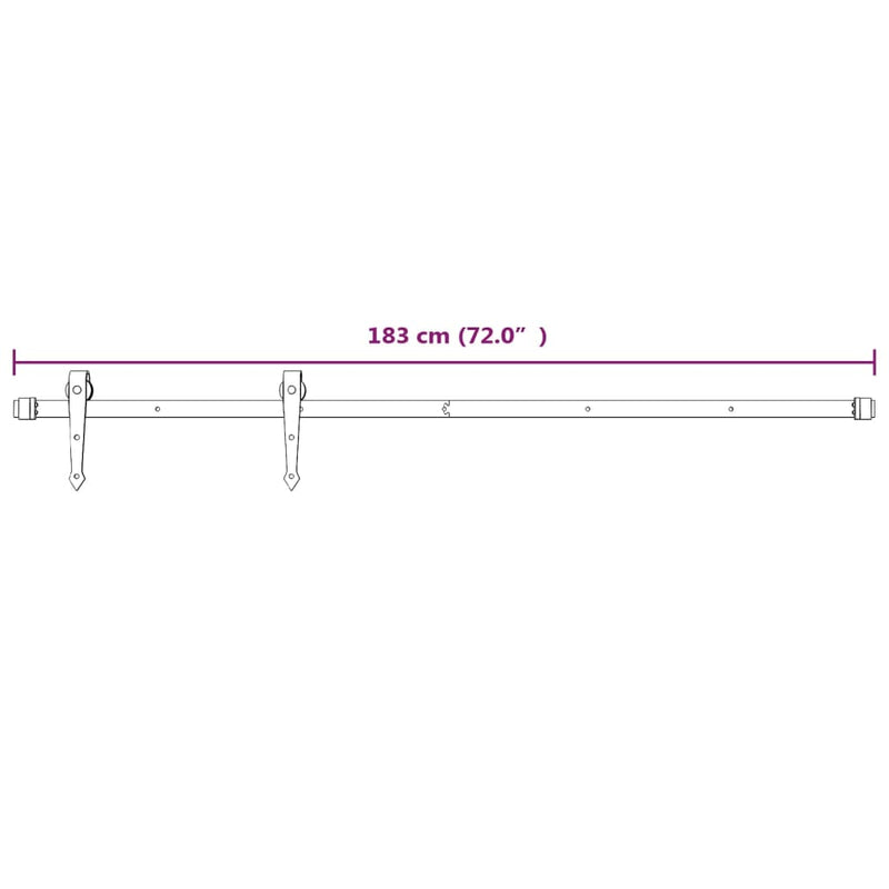 vidaXL Sliding Door Hardware Kit 183 cm Steel White