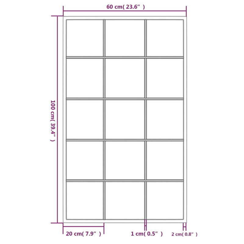 vidaXL Wall Mirror Black 100x60 cm Metal