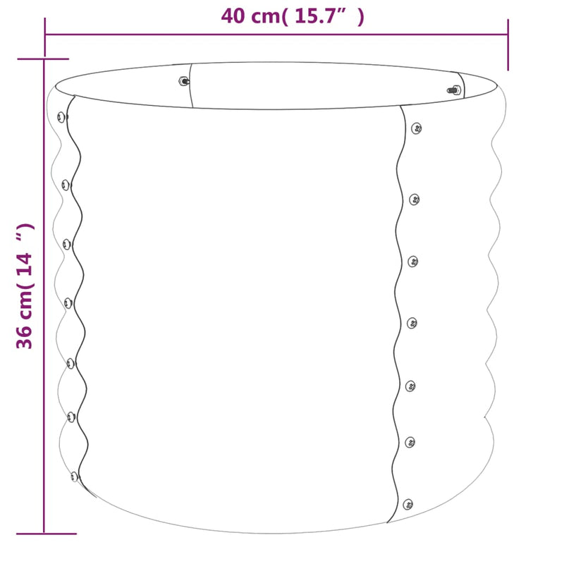 vidaXL Garden Planter Galvanised Steel 40x40x36 cm Green
