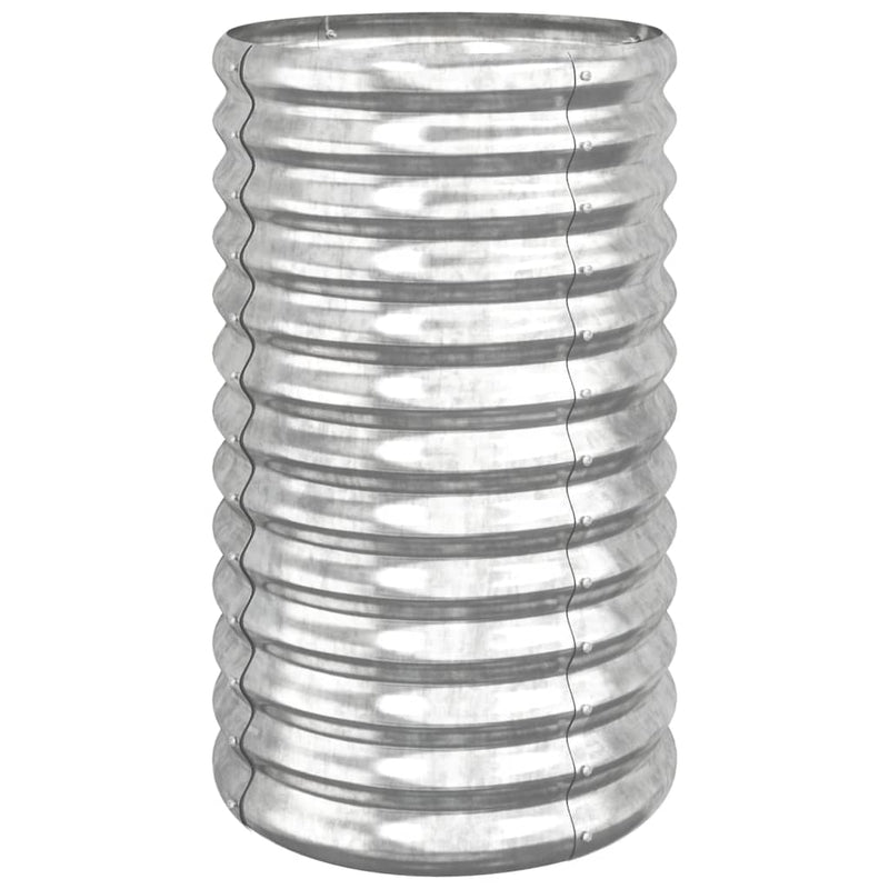 vidaXL Garden Planter Galvanised Steel 40x40x68 cm Silver