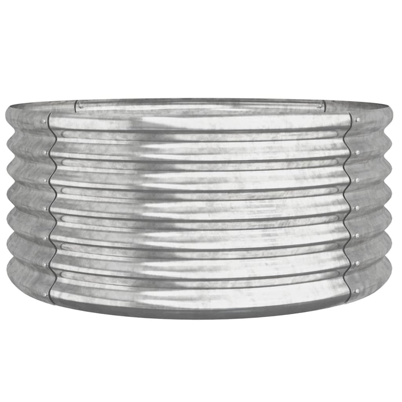 vidaXL Garden Planter Galvanised Steel 80x80x36 cm Silver
