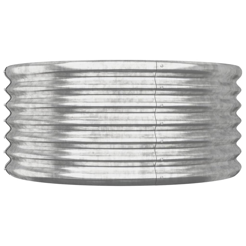 vidaXL Garden Planter Galvanised Steel 80x80x36 cm Silver
