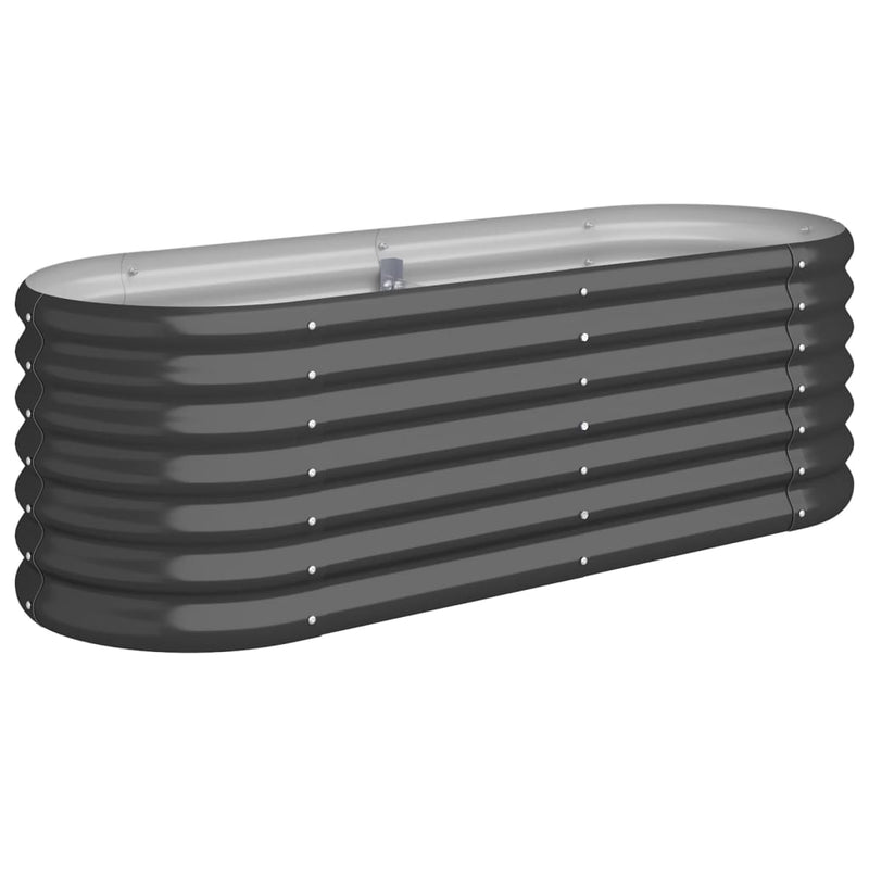 vidaXL Garden Raised Bed Galvanised Steel 114x40x36 cm Anthracite