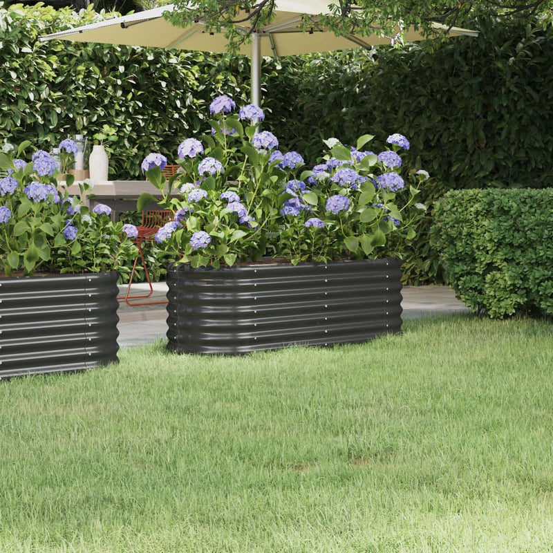 vidaXL Garden Raised Bed Galvanised Steel 114x40x36 cm Anthracite