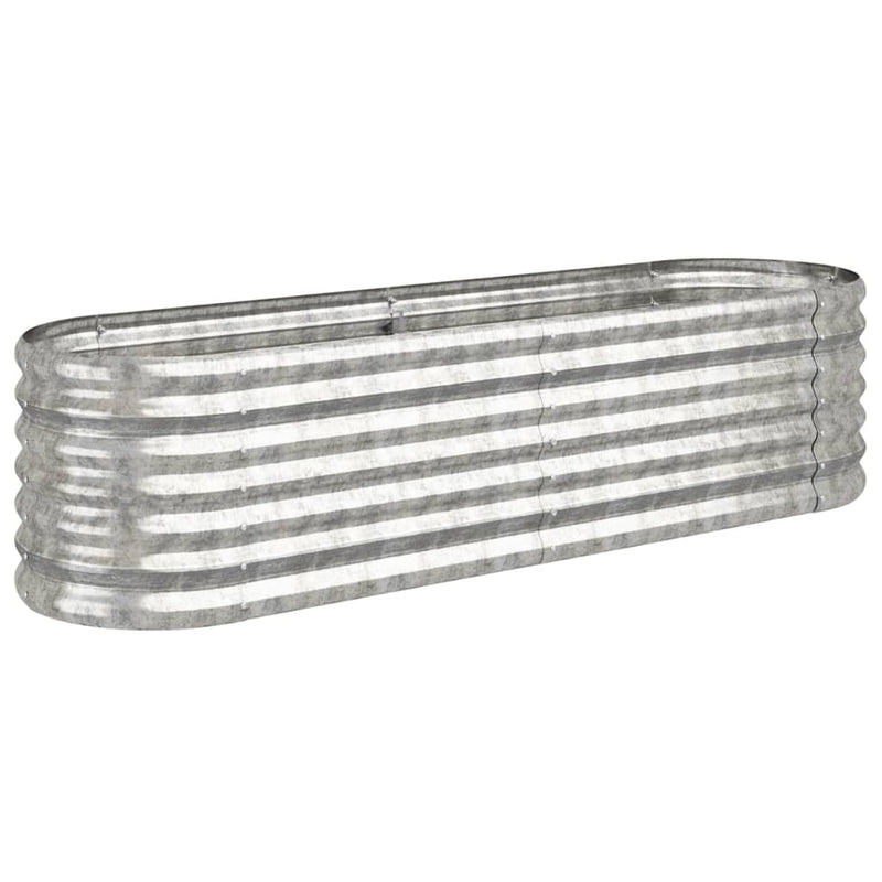 vidaXL Garden Raised Bed Galvanised Steel 152x40x36 cm Silver