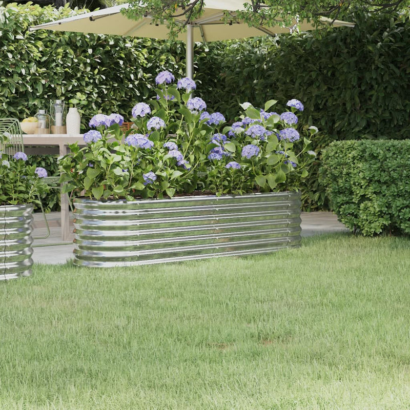 vidaXL Garden Raised Bed Galvanised Steel 152x40x36 cm Silver