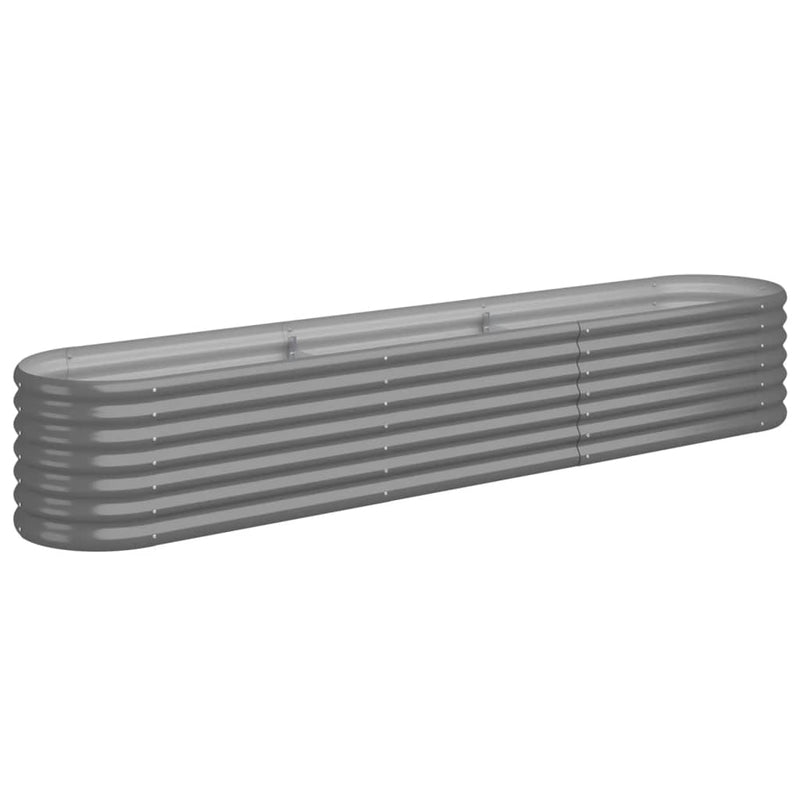 vidaXL Garden Raised Bed Galvanised Steel 224x40x36 cm Grey
