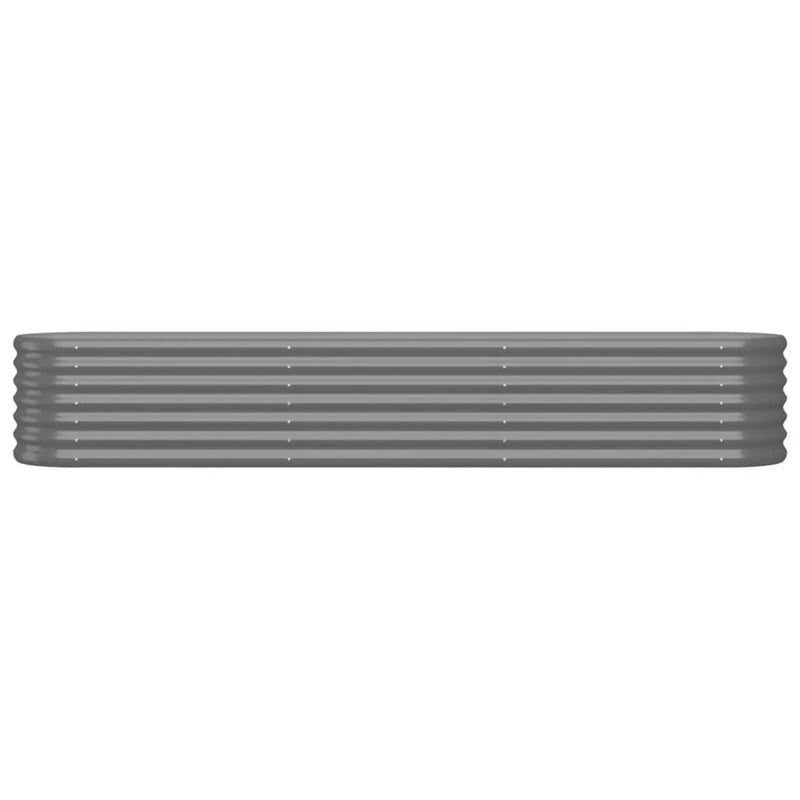 vidaXL Garden Raised Bed Galvanised Steel 224x40x36 cm Grey