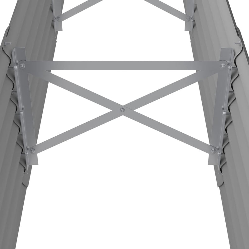 vidaXL Garden Raised Bed Galvanised Steel 224x40x36 cm Grey