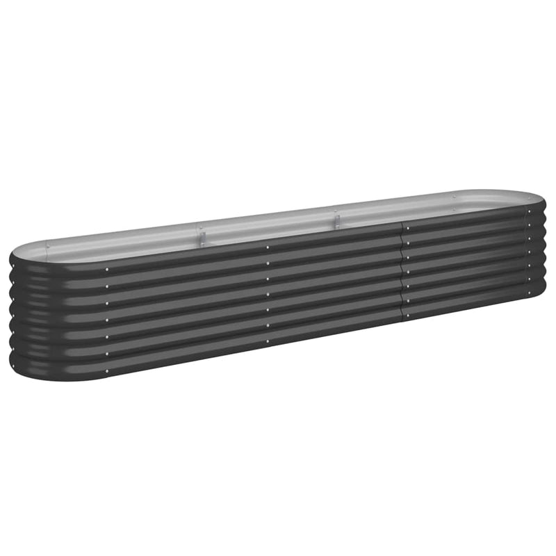 vidaXL Garden Raised Bed Galvanised Steel 224x40x36 cm Anthracite
