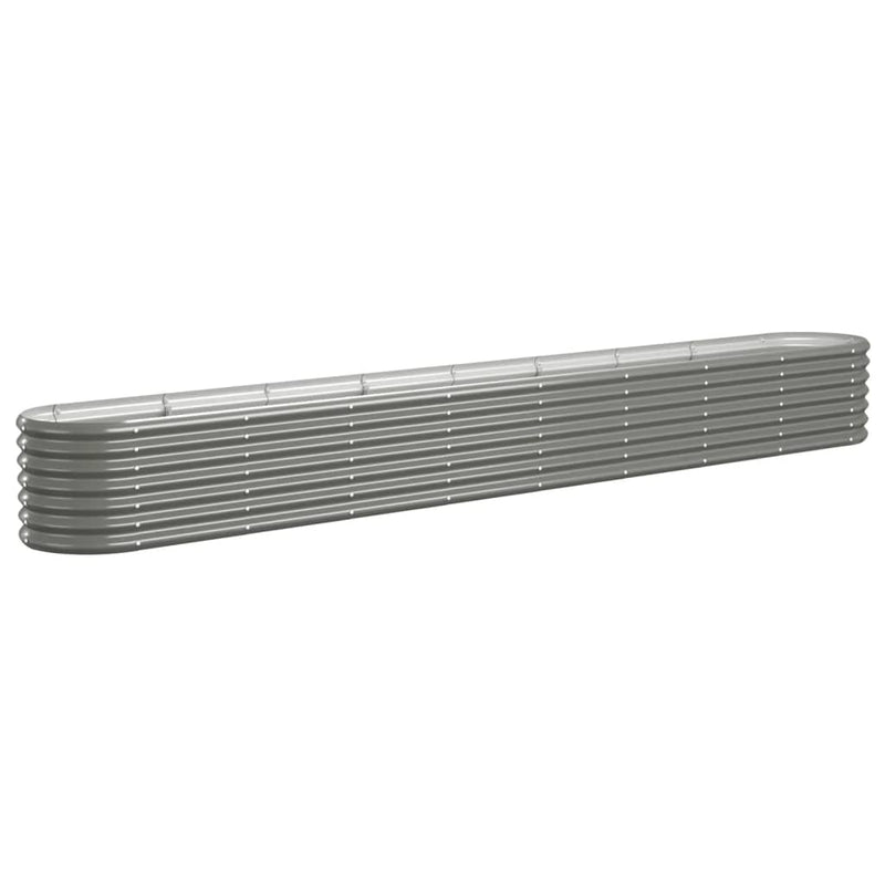 vidaXL Garden Raised Bed Galvanised Steel 332x40x36 cm Grey