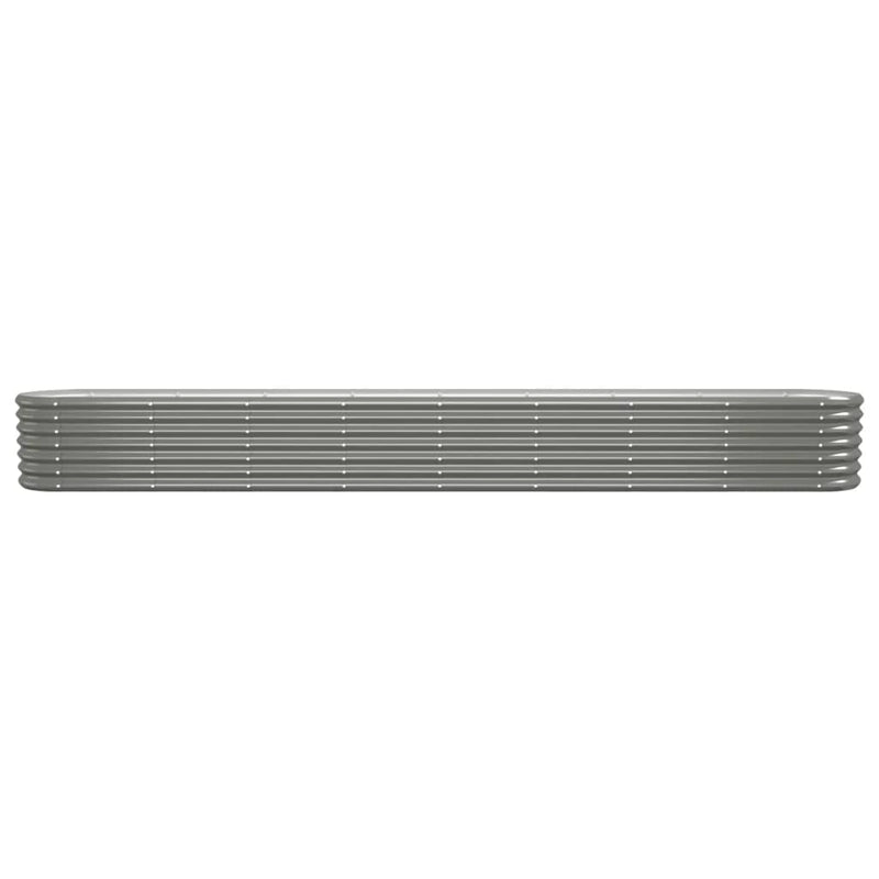 vidaXL Garden Raised Bed Galvanised Steel 332x40x36 cm Grey