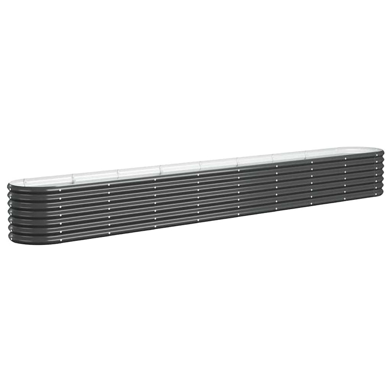 vidaXL Garden Raised Bed Galvanised Steel 332x40x36 cm Anthracite