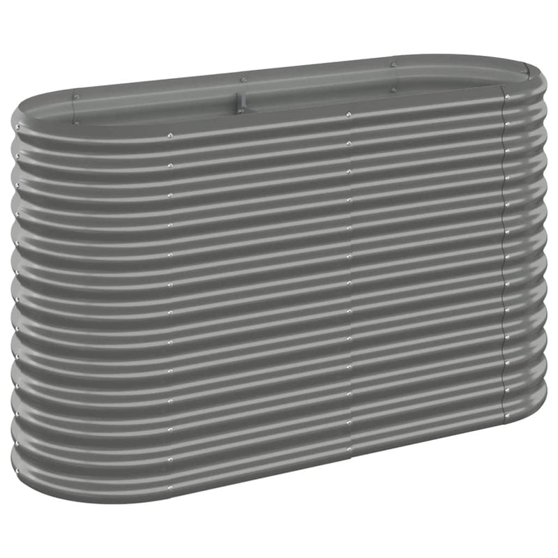 vidaXL Garden Raised Bed Galvanised Steel 114x40x68 cm Grey