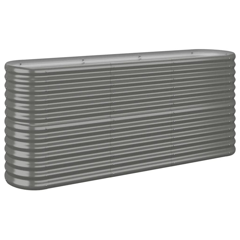 vidaXL Garden Raised Bed Galvanised Steel 152x40x68 cm Grey