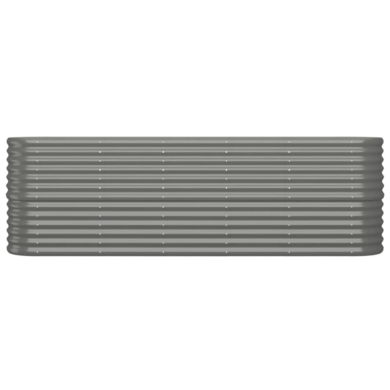 vidaXL Garden Raised Bed Galvanised Steel 224x40x68 cm Grey