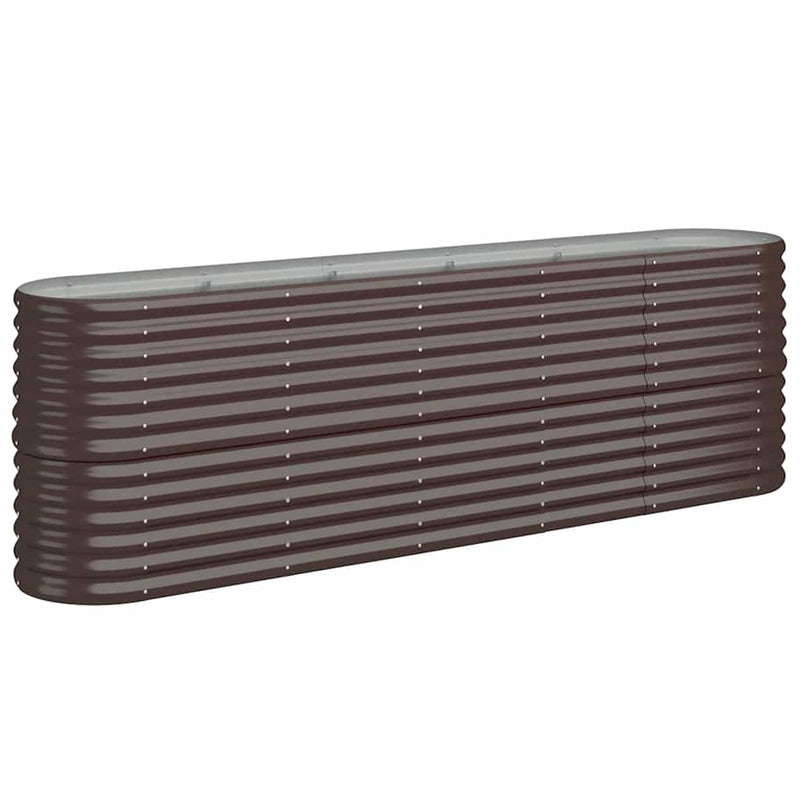 vidaXL Garden Raised Bed Galvanised Steel 224x40x68 cm Brown