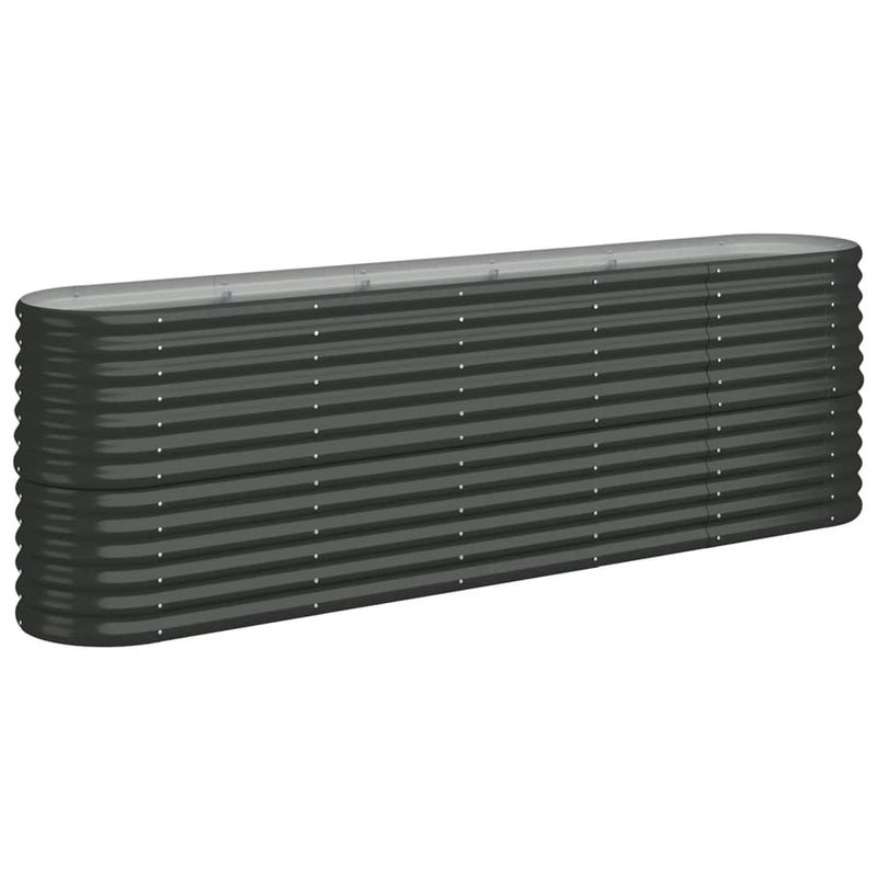 vidaXL Garden Raised Bed Galvanised Steel 224x40x68 cm Anthracite