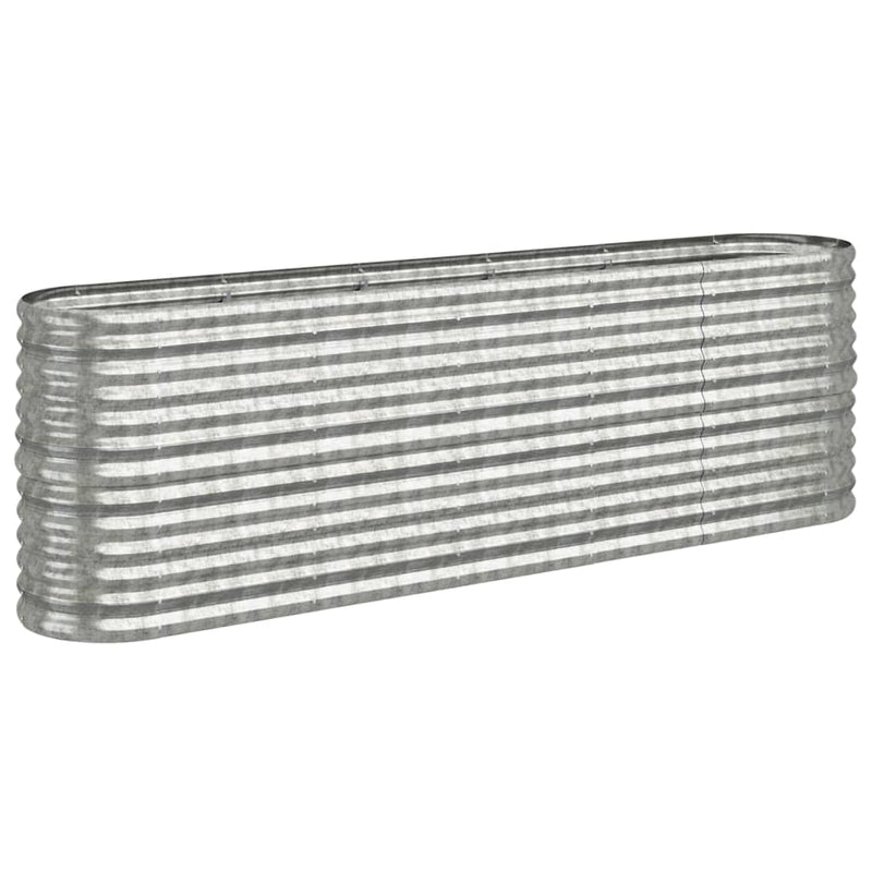 vidaXL Garden Raised Bed Galvanised Steel 224x40x68 cm Silver