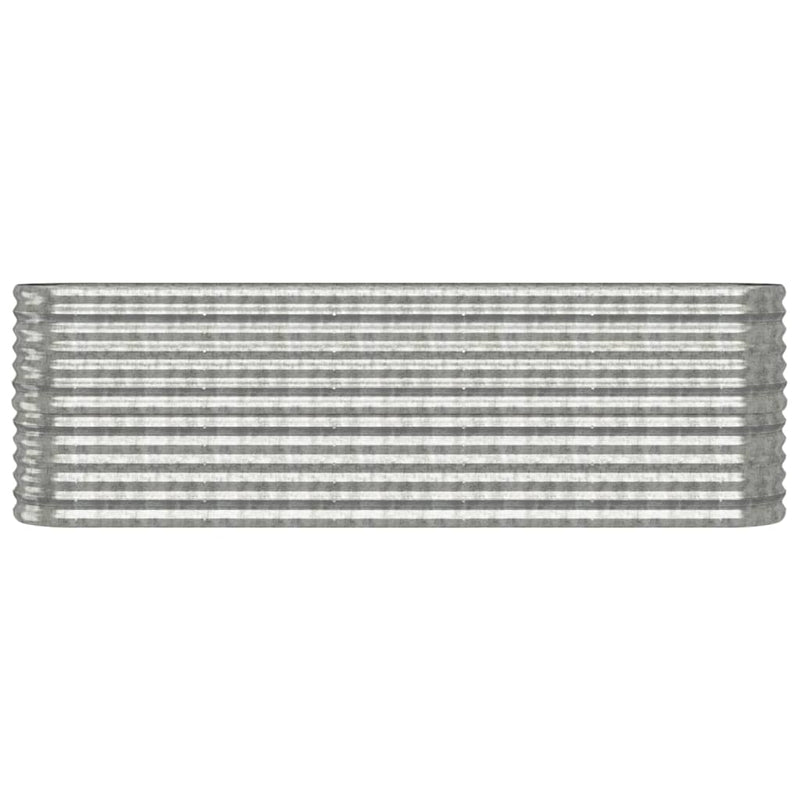 vidaXL Garden Raised Bed Galvanised Steel 224x40x68 cm Silver