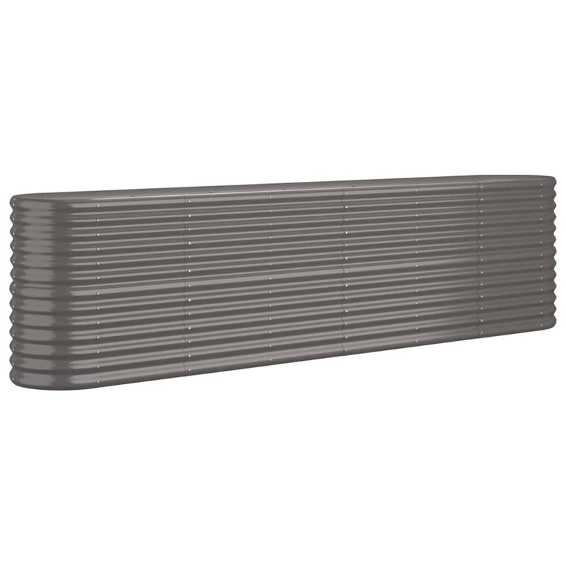 vidaXL Garden Raised Bed Galvanised Steel 260x40x68 cm Grey