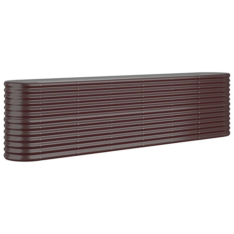vidaXL Garden Raised Bed Galvanised Steel 260x40x68 cm Brown