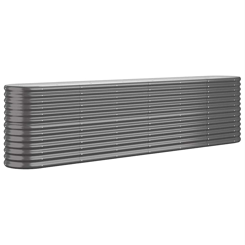 vidaXL Garden Raised Bed Galvanised Steel 260x40x68 cm Anthracite
