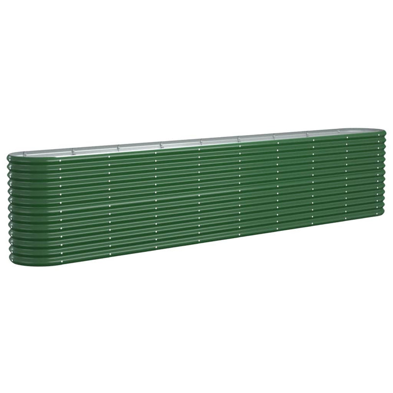 vidaXL Garden Raised Bed Galvanised Steel 332x40x68 cm Green