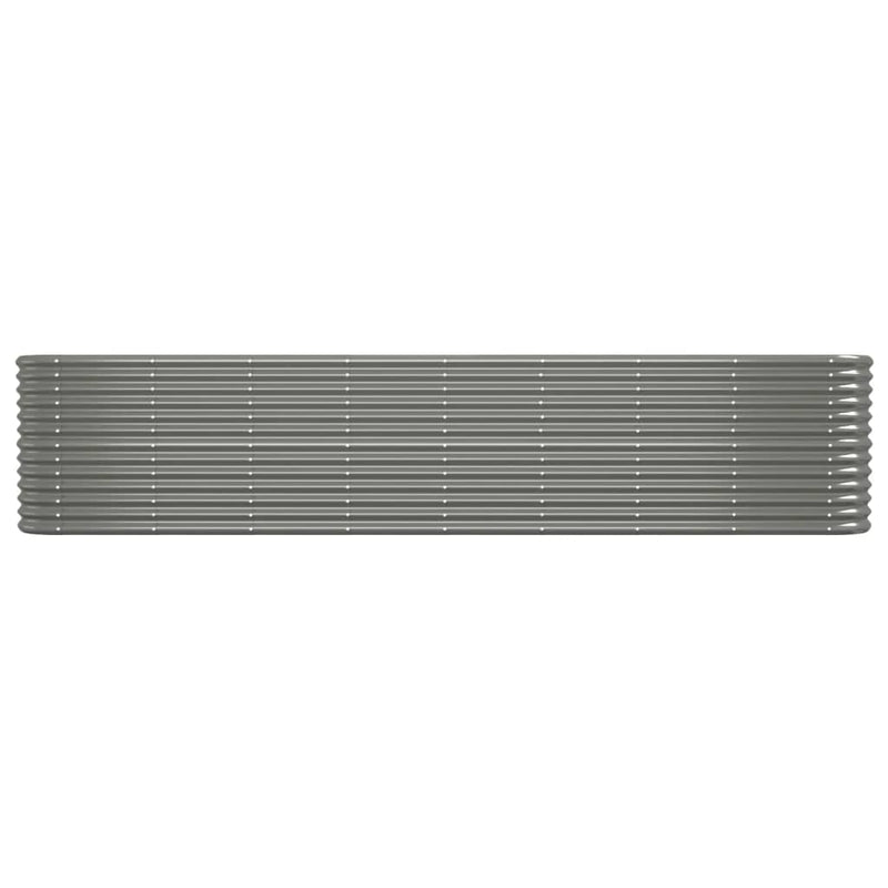 vidaXL Garden Raised Bed Galvanised Steel 332x40x68 cm Grey