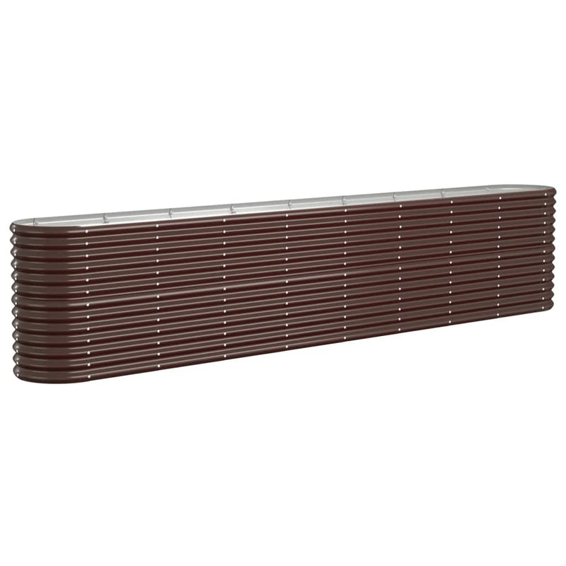 vidaXL Garden Raised Bed Galvanised Steel 332x40x68 cm Brown