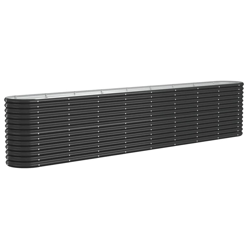 vidaXL Garden Raised Bed Galvanised Steel 332x40x68 cm Anthracite