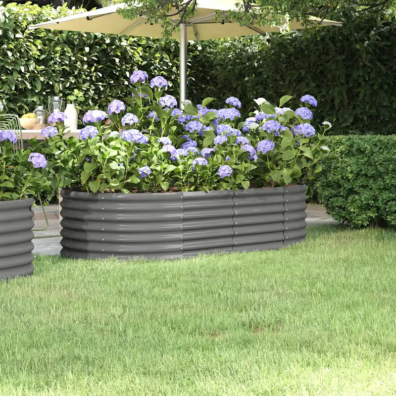 Garden Raised Bed Galvanised Steel 152x80x36 cm Grey