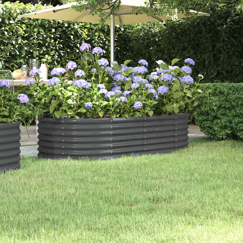 vidaXL Garden Raised Bed Galvanised Steel 152x80x36 cm Anthracite
