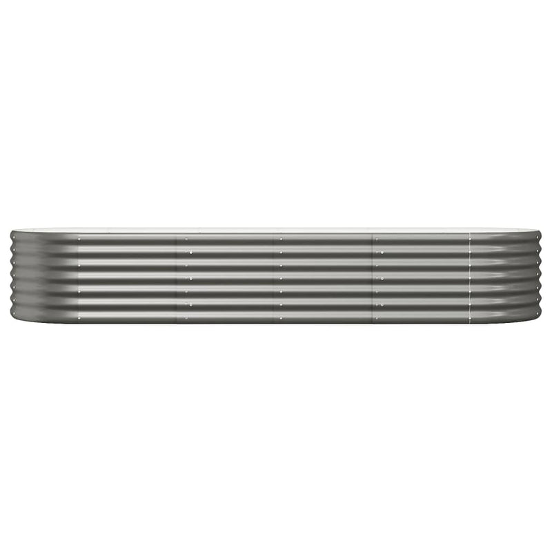 vidaXL Garden Raised Bed Galvanised Steel 224x80x36 cm Grey