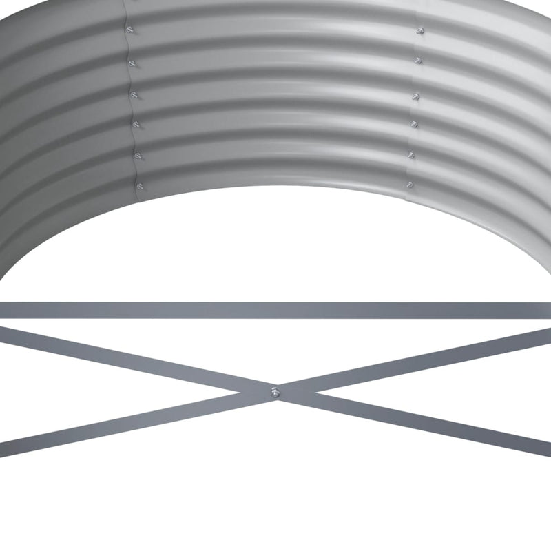 vidaXL Garden Raised Bed Galvanised Steel 224x80x36 cm Grey