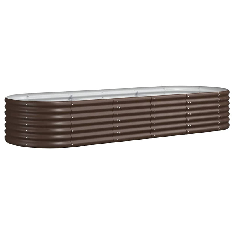 vidaXL Garden Raised Bed Galvanised Steel 224x80x36 cm Brown