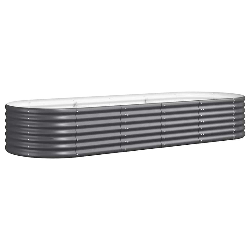 vidaXL Garden Raised Bed Galvanised Steel 224x80x36 cm Anthracite