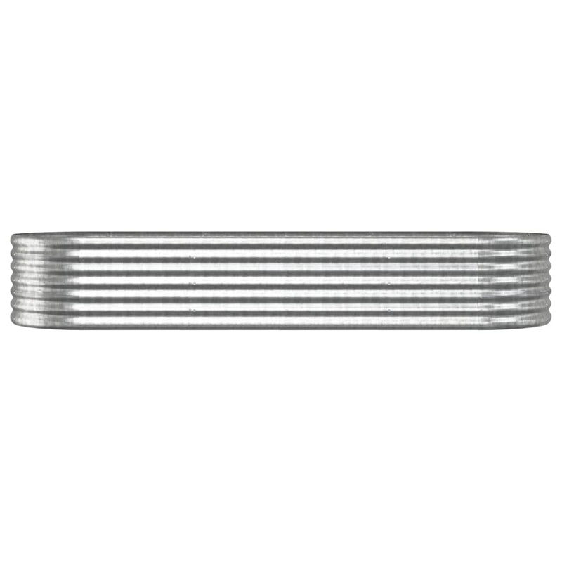 vidaXL Garden Raised Bed Galvanised Steel 224x80x36 cm Silver