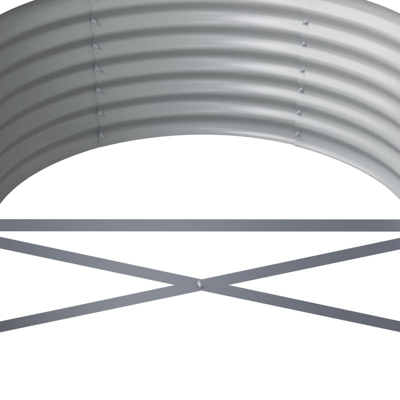 vidaXL Garden Raised Bed Galvanised Steel 224x80x36 cm Silver