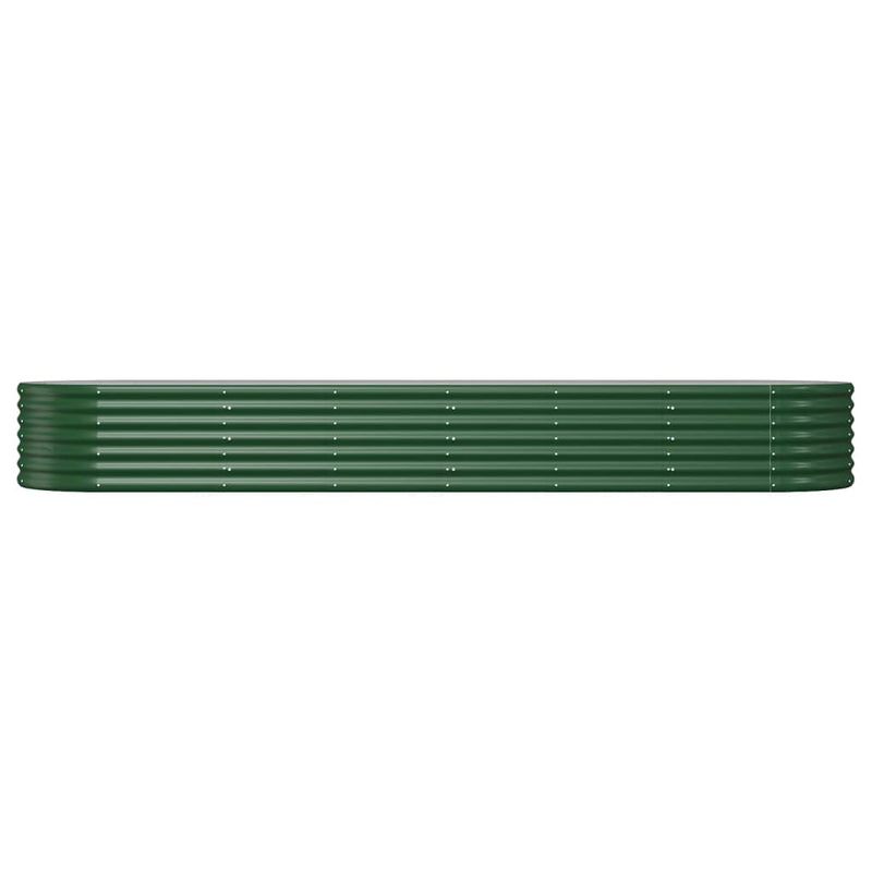 vidaXL Garden Raised Bed Galvanised Steel 296x80x36 cm Green